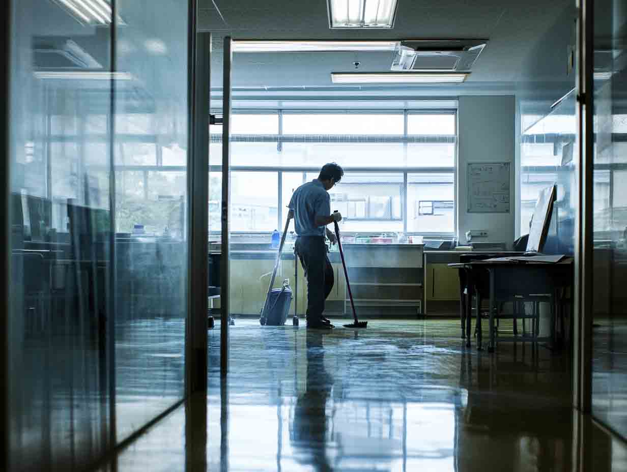 school and daycare cleaning services a technician cleaning a classroom. the image MUST look like it was photographed at 35mm using a f1.4 lens. --ar 4:3 --style raw --v 6.1 Job ID: 808f894e-510b-45e4-8dc7-efde862ac67e